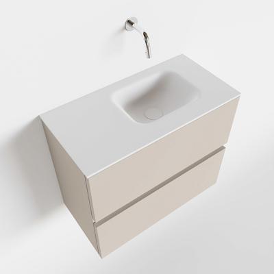 Mondiaz Ada 60cm toiletmeubel linen met wastafel talc rechts zonder kraangat Mondiaz Ada 60cm toiletmeubel linen met wastafel talc rechts zonder kraangat