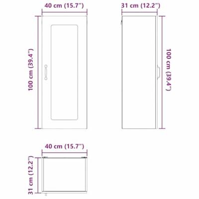 Keukenkast Kalmar Artisan Eiken 40 x 31 x 100 cm Bewerkt hout