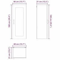 Keukenkast Kalmar Artisan Eiken 40 x 31 x 100 cm Bewerkt hout - thumbnail
