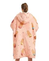 Draagbare deken met capuchon & mouwen - ijsjes - thumbnail