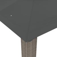 Prieel met dubbel dak 3,94x2,96 m staal antracietkleurig - thumbnail