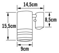 KonstSmide WandspotModena Downlight 15cm zwart - 7515-750 - thumbnail