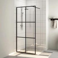 VidaXL Inloopdouchewand 115x195 cm esg-glas transparant en zwart - thumbnail