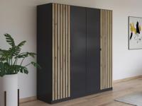 Kledingkast GENUMO 4 deuren metaalgrijs - thumbnail