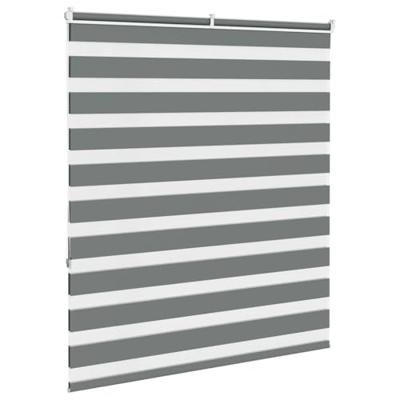 VidaXL Zebra rolgordijn 120x150 cm stofbreedte 115,9 cm donkergrijs VidaXL Zebra rolgordijn 120x150 cm stofbreedte 115,9 cm donkergrijs