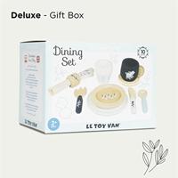 Houten servies Blauw/Wit (10-delig) - thumbnail