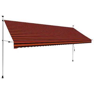 VidaXL Luifel handmatig uittrekbaar 400 cm oranje en bruin