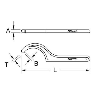KS Tools 5171486 517.1486 Haaksleutel Sleutelbreedte (metrisch) 135 - 145 mm