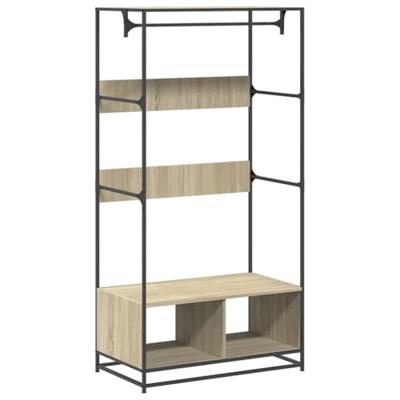 Kledingkast 90x50x180 cm bewerkt hout sonoma eikenkleurig