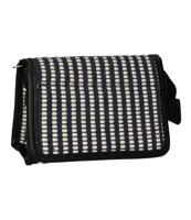 Traveller Spiegeltas stripe blauw creme 16.5x11cm - thumbnail