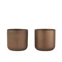 J-Line bloempot Gen - keramiek - goud|koper - extra large - 2 stuks - thumbnail