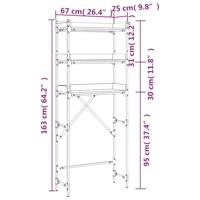 Wasmachinerek 67x25x163 cm bewerkt hout grijs sonoma - thumbnail