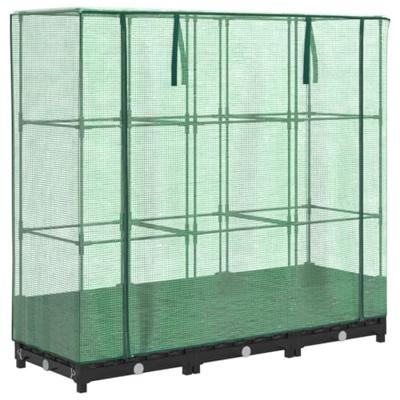 Plantenbak verhoogd met kashoes 120x40x123 cm rattanlook - thumbnail