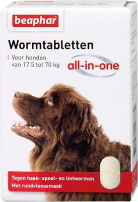 Beaphar Wormtabletten all-in-one Honden vanaf 17.5KG Beaphar Wormtabletten all-in-one Honden vanaf 17.5KG