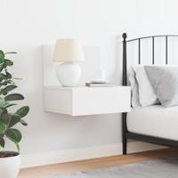 Wandbevestigde nachttafel met lade Wandgemonteerd Wit 42 x 32,5 x 40 cm - thumbnail