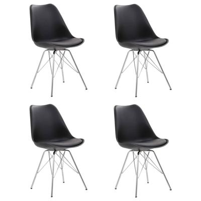 vidaXL Eetkamerstoelen 4 st kunstleer zwart