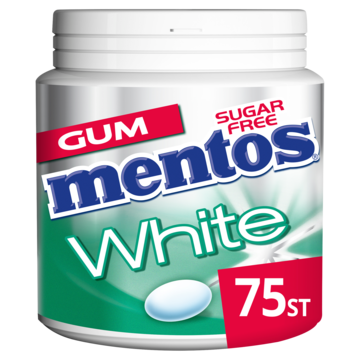 Mentos Gum White Green Mint Suikervrij Pot 75 stuks bij Jumbo