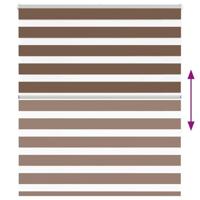 VidaXL Zebra rolgordijn 130x150 cm stofbreedte 125,9cm polyester bruin - thumbnail