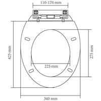 VidaXL Toiletbril soft-close ovaal wit - thumbnail