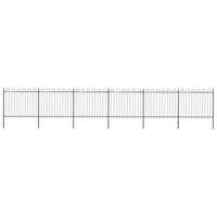 Tuinhek met ringtop staal 1070x150 cm zwart - thumbnail