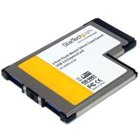 StarTech.com 2-poorts verzonken gemonteerde ExpressCard 54 mm SuperSpeed USB 3.0 kaartadapter met UASP-ondersteuning - thumbnail