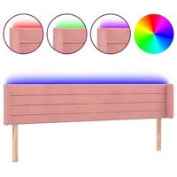Hoofdbord LED 163x16x78/88 cm fluweel roze - thumbnail