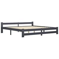 Bedframe massief grenenhout donkergrijs 200x200 cm - thumbnail