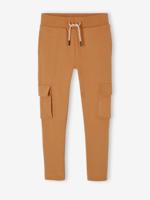 Joggingbroek met battle-zakken voor jongens pecannoot - thumbnail