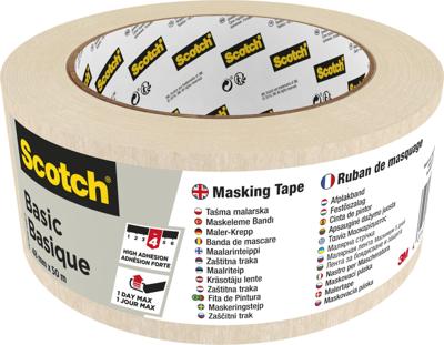 Afplaktape scotch basic 48mmx50m beige | 12 stuks Afplaktape scotch basic 48mmx50m beige | 12 stuks