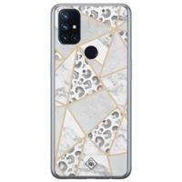 OnePlus Nord N10 5G siliconen telefoonhoesje - Stone & leopard print - thumbnail