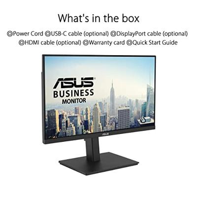 ASUS VA24ECPSN Docking Monitor – 23.8 inch, Full HD, IPS, Frameless, USB-C, RJ45, 75Hz, Adaptive-Sync, Stereo Speakers, Low Blue Light, Flicker Free, Ergonomic Design