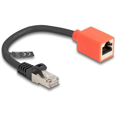 Delock 88197 RJ45 Netwerkkabel, patchkabel CAT 6A S/FTP 0.20 m Zwart, Rood 1 stuk(s)