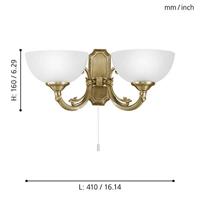 Eglo WandlampSavoy 2-lichts goudbrons - 82752 - thumbnail