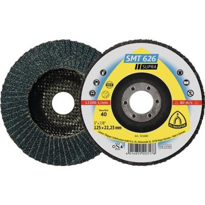 Klingspor Lamellenschuurschijf | d. 125 mm korreling 40 6graden conisch | RVS zirkoniumkorund | 10 stuks - 321690 - 321690 Klingspor Lamellenschuurschijf | d. 125 mm korreling 40 6graden conisch | RVS zirkoniumkorund | 10 stuks - 321690 - 321690