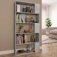 Boekenkast/kamerscherm 80x24x159 cm bewerkt hout betongrijs - thumbnail