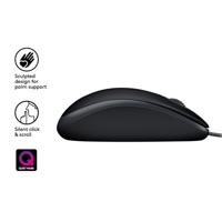 Logitech B110 Muis USB Optisch Zwart 3 Toetsen 1000 dpi - thumbnail