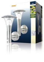 Wandlamp Buiten 60 W Incl. Bewegingssensor Geborsteld Staal - thumbnail
