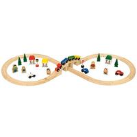 Bigjigs houten treinset, 26dlg. - thumbnail