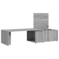 Salontafel 150x50x35 cm bewerkt hout grijs - thumbnail