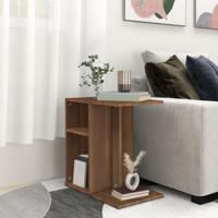 Bijzettafel 50x30x50 cm bewerkt hout bruin eikenkleur - thumbnail