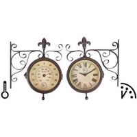 Stationsklok met thermometer / Esschert Design - thumbnail