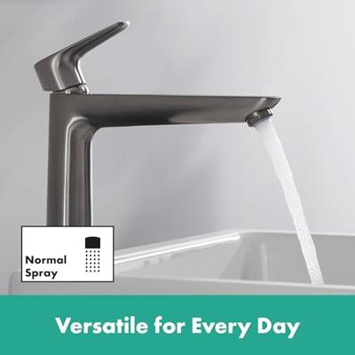 Hansgrohe Talis e 1-gr wastafelmkr 240 zo/afvoer brushed black chr 71717340