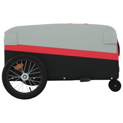 Fietstrailer 45 kg ijzer zwart en rood - thumbnail