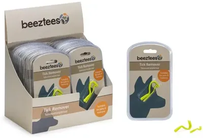 Beeztees tekentang plastic 2 stuks 4.5x0.6x0.4cm en 6x1x0.4cm groen