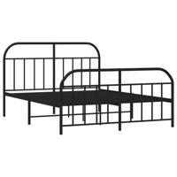 Bedframe met hoofd- en voeteneinde metaal zwart 140x190 cm - thumbnail