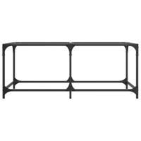 Salontafel met transparant glazen blad 98,5x50x40 cm staal - thumbnail