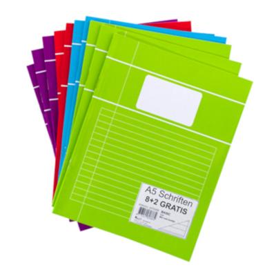 10 A5 Schriften gelinieerd 80blz assorti