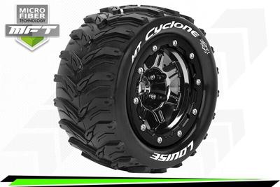 Louise MT-Cyclone MFT banden op black chrome velgen - 1/2 offset - Traxxas Maxx Louise MT-Cyclone MFT banden op black chrome velgen - 1/2 offset - Traxxas Maxx