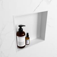 MONDIAZ EASY Nis 29,5x29,5cm in solid surface kleur Talc | Talc. 1 vak geschikt voor in- of opbouw - thumbnail