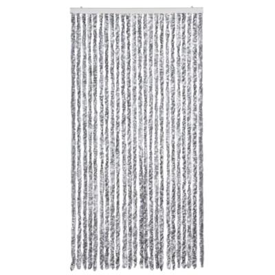 Vliegengordijn 100x200 cm chenille wit en grijs